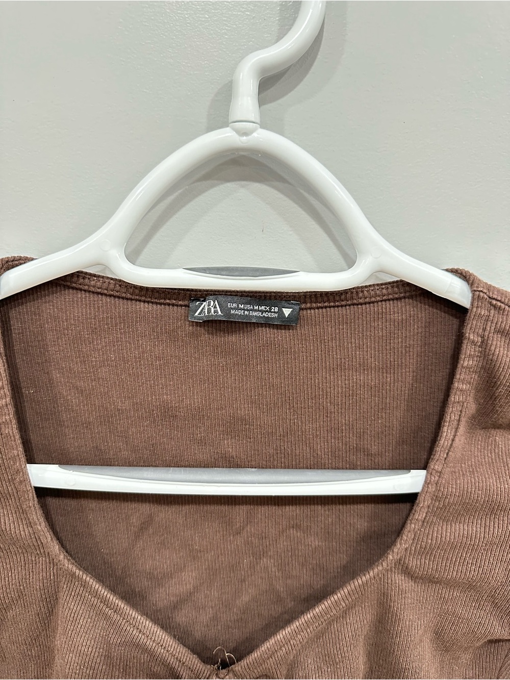 Zara Brown Ruched Drawstring Long-Sleeve Top - Picture 2 of 3